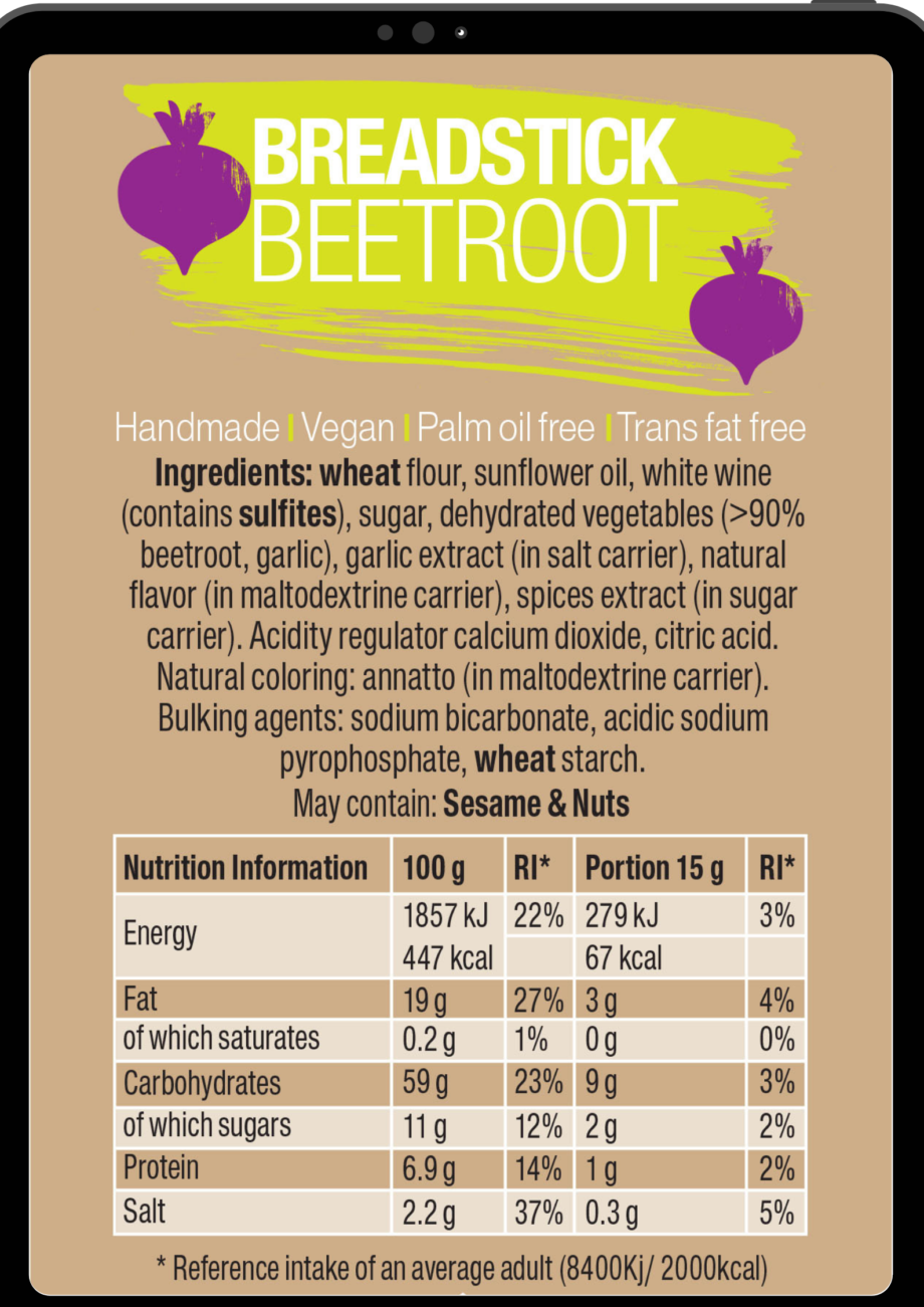 beetroot breadsticks ingredients