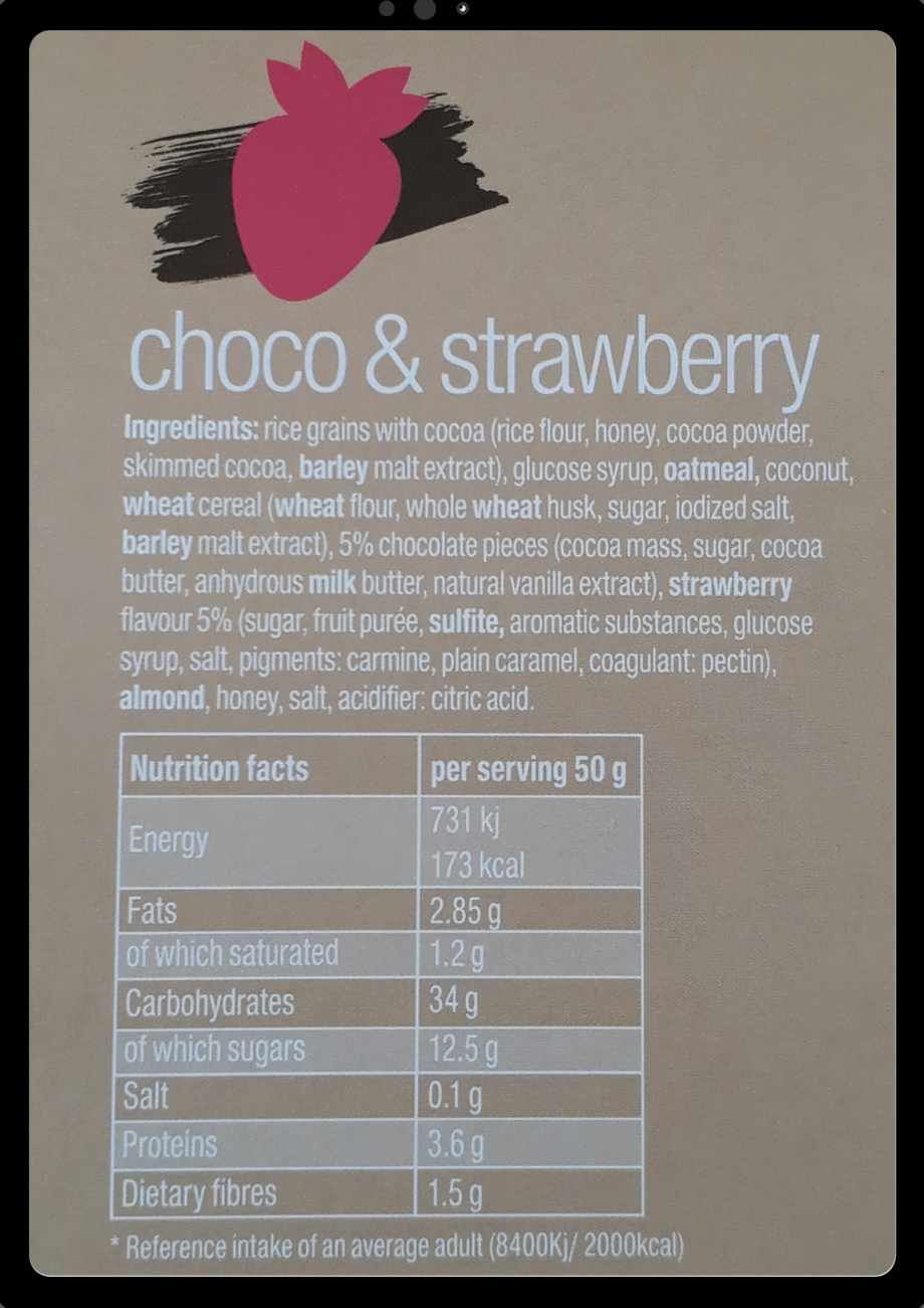 choco strawberry ingredients