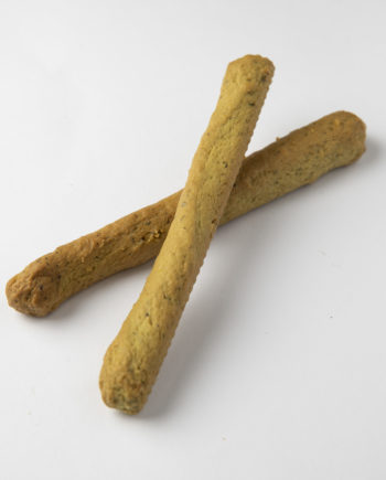 two spinach breadsticks